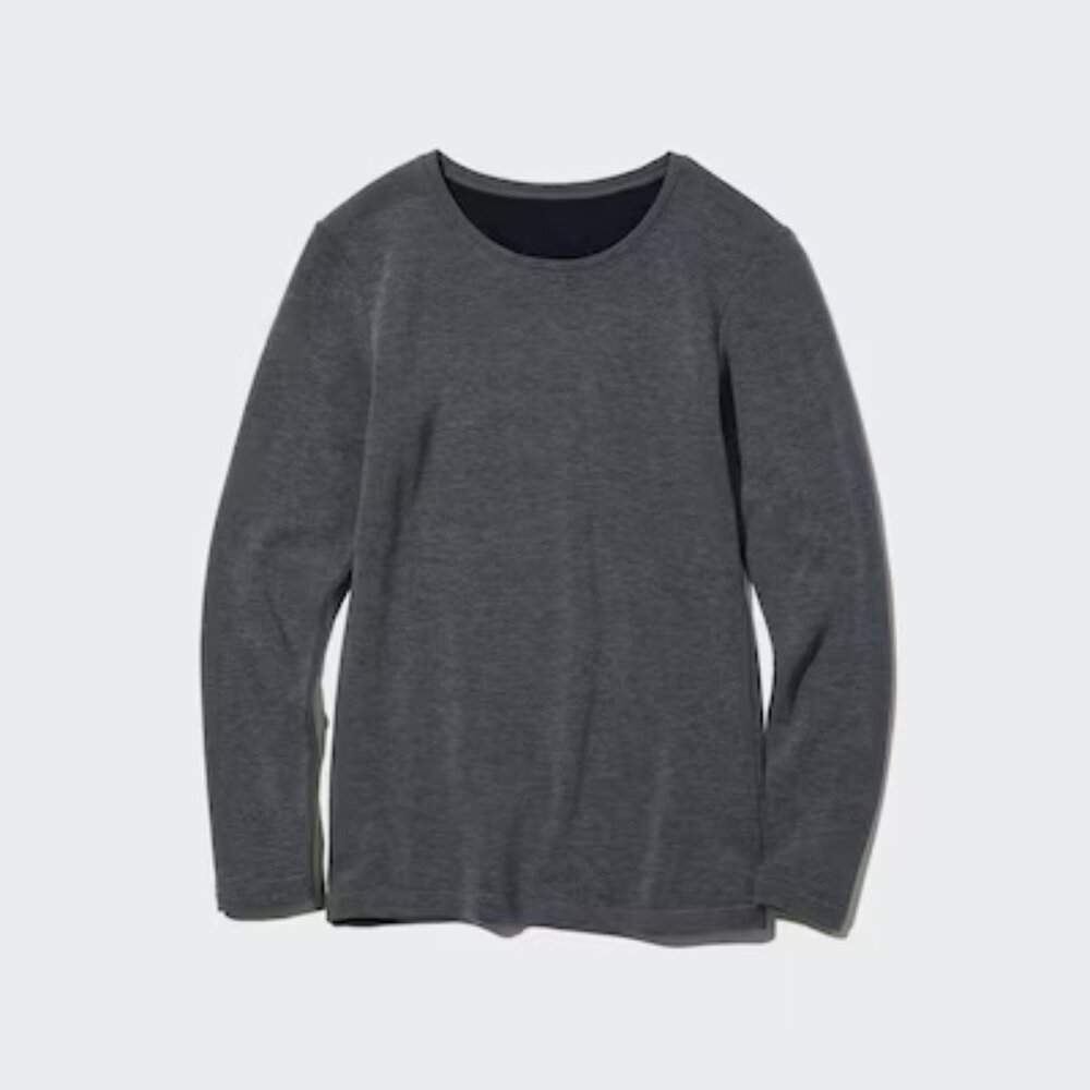 Uniqlo HEATTECH Ultra Warm T-Shirt - Dark Gray - Size S